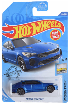 Hot Wheels 2019 Kia Stinger GT, [Blue] 198/250 Fac