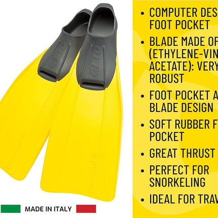 Cressi Clio Snorkeling and Diving Fins -Yellow, 39/40 - 5/6