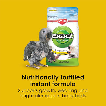 Kaytee Exact Hand Feeding Pet Bird Baby Food For Parrots, Parakeets, Lovebirds, Cockatiels, Conures, Cockatoos, and Macaws, 5 Pound