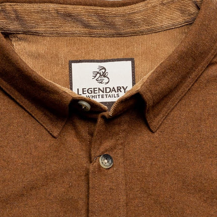 Legendary Whitetails Men's Flannel Shirt Long Sleeve Button Down 100% Cotton, Chestnut Heather, 4XL Big