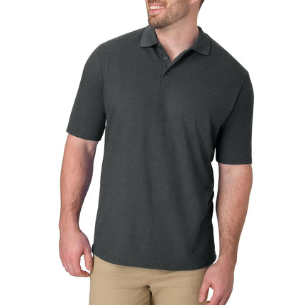 Hanes Men's Pique Short Sleeve Shirt, Three-Button