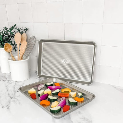 USA PAN Quarter Sheet Pan, Set of 2, Nonstick Aluminized Steel