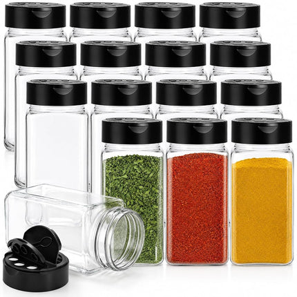 Bekith 16 Pack 9 Oz Plastic Spice Jars Bottles Con
