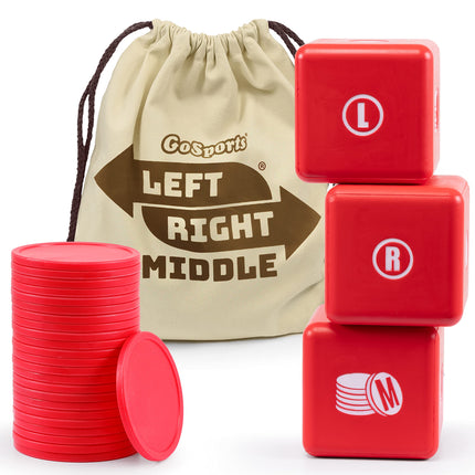 GoSports Left Right Middle Giant Dice Game - 3.5" 