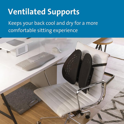 Kensington SmartFit Conform Back Rest - Ergonomic & Height Adjustable Lumbar Support Rest (K60412WW), Black