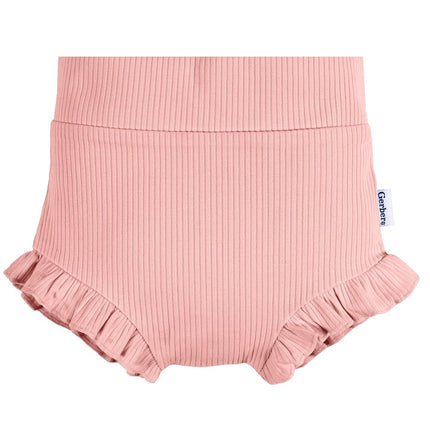 Gerber Baby-Girls Paquete de 3 shorts tipo burbuja, marrón/rosa/floral de jardín, 12 meses