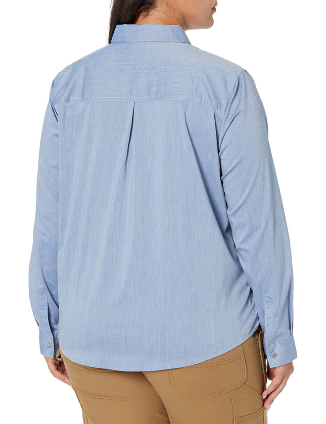 Dickies Women's Long Sleeve Stretch Poplin Work Shirt, Limoges, X-Small