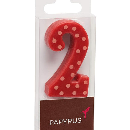 Lot de bougies d'anniversaire Papyrus Premium, à pois rouges (chiffres de 0 à 9, 10 pièces)