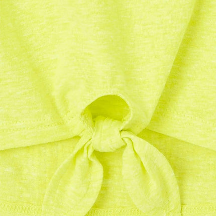 The Children's Place Toddler Girls Short Sleeve Tie Front Top, Ripe Banana, 6-9 Months