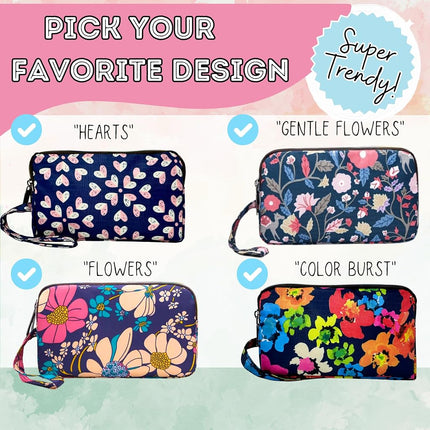 First Period Pal Pack to-Go Kit | 26 pcs | First Period Kit for Girls 9-12 | Period Bags for Teen Girls for School | Discrete Period Bag, Pads, Panty Liners, Period Kits for Girls 10-12 - Flowers