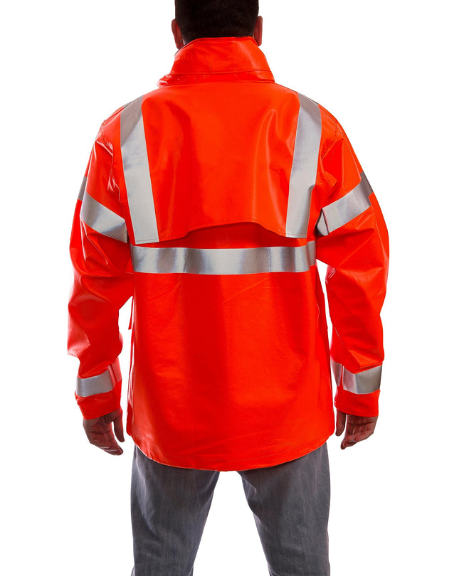 Eclipse J44129.3X ANSI 107 Class 3 Jacket with 2" Silver Reflective Tape, Size 3X, Fluorescent Orange