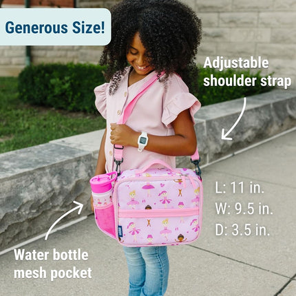 Wildkin Kids ECO rPET Insulated Lunch Box – Keeps Food Hot or Cold, Easy-Clean Lining, Mesh Pockets & BPA-Free – Boys & Girls, Ideal for School, Travel & Daycare – Ballerina