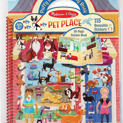 Melissa & Doug Pet Place Puffy Sticker Activity Book (Reusable Puffy Sticker Play Set, 10 Pages, 115 Stickers)