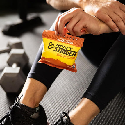 Honey Stinger Organic Orange Blossom Energy Chew | Gluten Free & Caffeine Free | for Exercise, Running and Performance | Sports Nutrition for Home & Gym, Pre and Mid Workout | 12 Pack, 21.6 Ounce