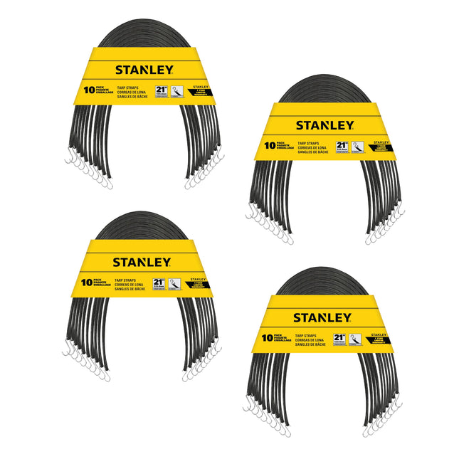 STANLEY S300421 Black 21" Rubber Tarp Bungee Cords