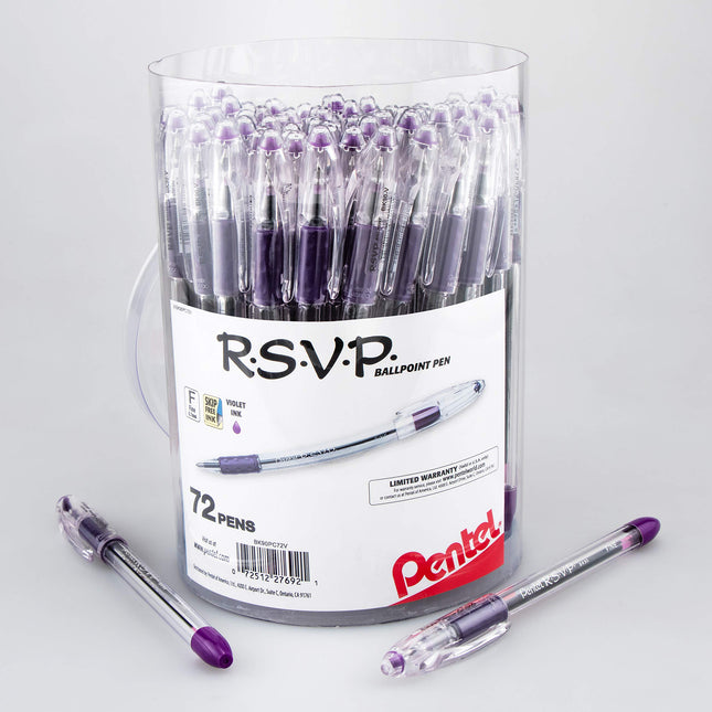Pentel RSVP Ballpoint Pen, (0.7mm) Fine Line, Viol