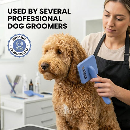 We Love Doodles - Slicker Brush for Medium or Long Haired Dogs - Best Brush for Doodles - Long Pin, Blue
