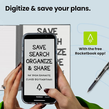 Rocketbook Everyday Planner Smart Reusable Pages, Executive Size 6x8.8, Maroon – Erasable & App-Connected, Undated Weekly, Monthly & Annual Templates, Perfect for Productivity, Goals & Scheduling