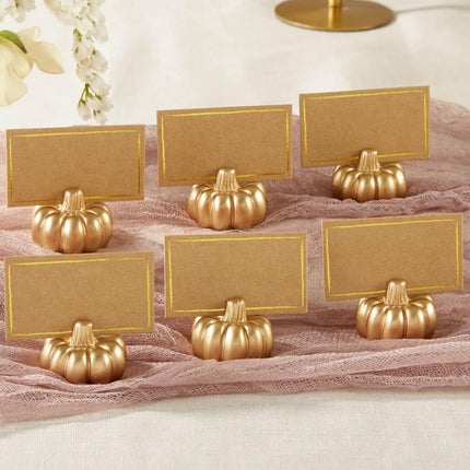 Kate Aspen 25284NA Décor Rustic Pumpkin Table Decor, Resin, Gold