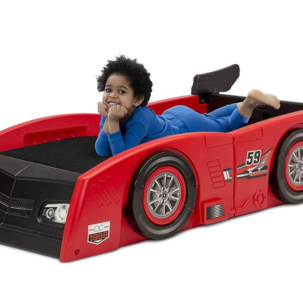 Delta Children Grand Prix Race Car Child and Double Bed, Plastic, Black, 94,49x45,34x21,47 inch (Pack of 1)