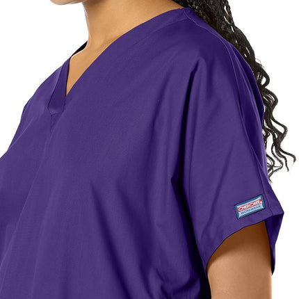 Cherokee Scrubs for Women Workwear Originals V-Neck Top 4700, Grape, XXS