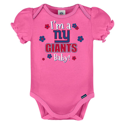 Body de manga corta de 3 unidades para bebé niña de la NFL de Gerber, color del equipo, 0-3 meses