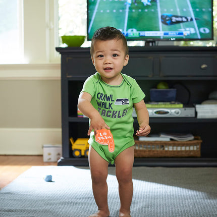 NFL Gerber Unisexo Bebé Estándar Paquete de 3 Bodys de Manga Corta, Color del Equipo, 18 Meses