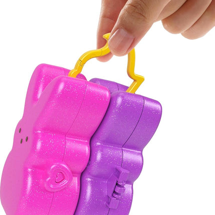 Polly Pocket x Peeps, 6 Micro Dolls & 2 Playsets with 6 Themed Accessories & Clip Keychains, Travel Toy, Partnership Compact