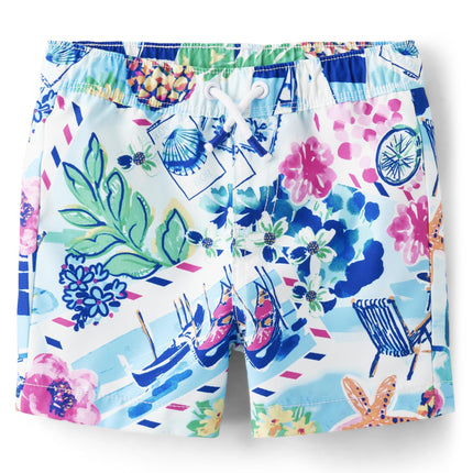 Gymboree Boys' and Toddler Swim Trunks, Navy Narro