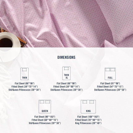 IZOD Sateen Silky 4Pc King Size Bed Sheet Set, Deep Pockets - fits Upto 17", Smooth & Buttery Feel Sheet Set, Long-Staple Soft Combed 100% Cotton Bed Sheet, Hotel Luxury Bedding - Pink Mosaic