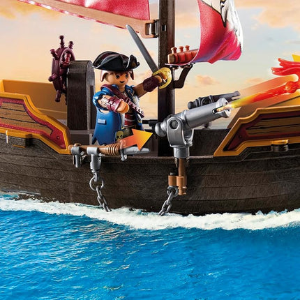 Playmobil 71418 Pirates: Small Pirate Vessel, exciting adventures on the high seas, complete with extensive accessories, fun imaginative role-play, playsets suitable for children ages 4+