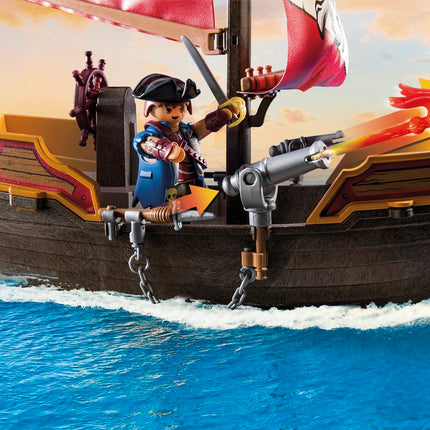Playmobil 71418 Pirates: Small Pirate Vessel, exciting adventures on the high seas, complete with extensive accessories, fun imaginative role-play, playsets suitable for children ages 4+