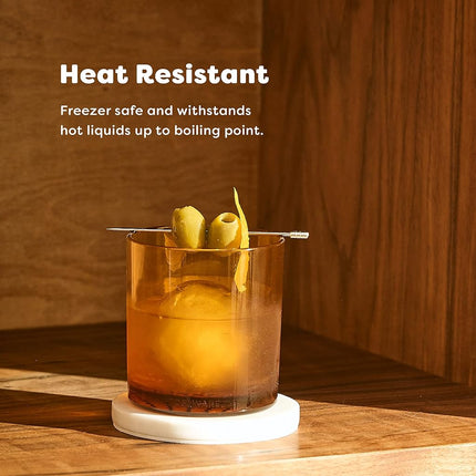 TOSSWARE Reserve 12oz Old Fashioned - Color Series Set of 4, Premium Quality, Tritan Dishwasher Safe & Heat Resistant Unbreakable Plastic Whiskey Glasses