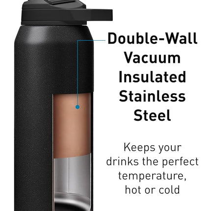 CamelBak Chute Mag 1L Vacuum Insulated Stainless Steel Water Bottle, Black