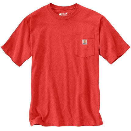 Carhartt Big Men's Loose Short Sleeve Pocket T-Shirt, Heather Fire Red, S