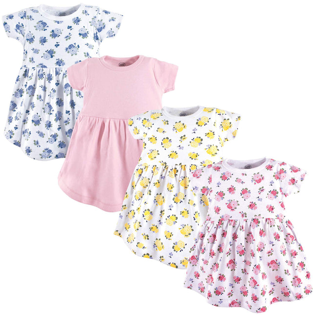Luvable Friends Baby Girls' Cotton Dress, Floral, 