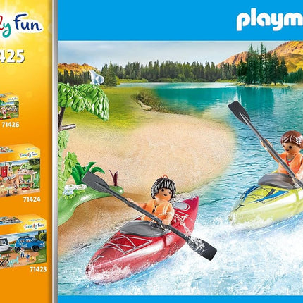Playmobil 71425 Family Fun Campsite with Campfire, exciting outdoor adventure at the campsite, canoeing and campfires, fun imaginative role-play, playsets suitable for children ages 4+