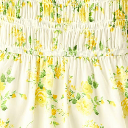 Vestidos de verano fruncidos de manga corta para niñas The Children's Place, estampado floral Bunnys Tail, talla M
