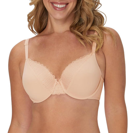 Soutien-gorge en dentelle Comfort Devotion de Maidenform, soutien-gorge T-shirt couvrant et lissant pour un confort au quotidien, soutien-gorge confortable en dentelle, couleur sable, 40C