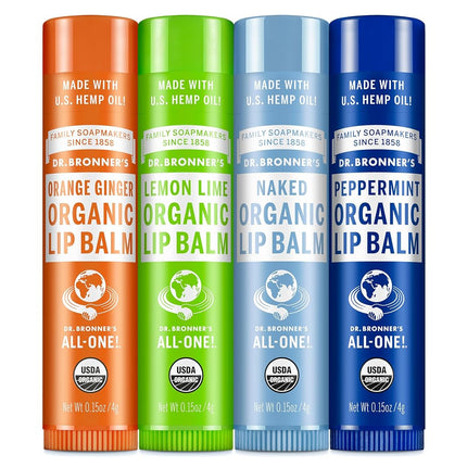 Dr. Bronner's Organic Lip Balm 4 Pack Naked Pepper