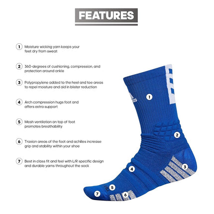 adidas Unisex Adult Select Basketball Crew Socks (1 Pair), Collegiate Royal Blue/White, Large