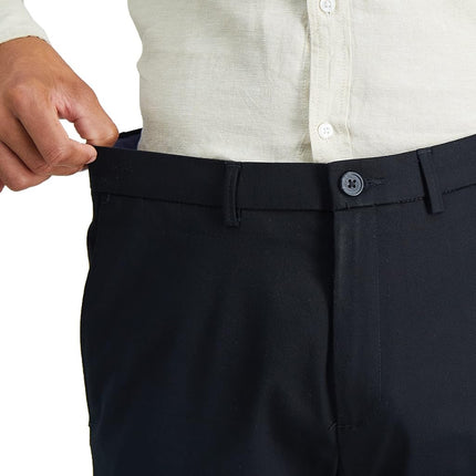 Haggar Premium No Iron Khaki Stretch Straight Fit Flat Front Pant Black 32x34