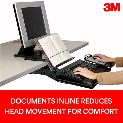 3M in-Line Document Holder 35.5cm x 30.4cm x 7.6cm DH630, Black/Clear