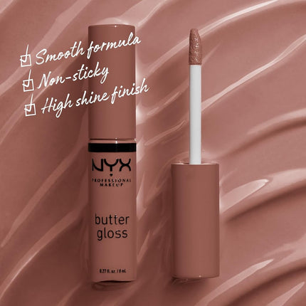 NYX PROFESSIONAL MAKEUP Butter Gloss, Silky smooth non-sticky formula lip gloss, Butterscotch, 8mL
