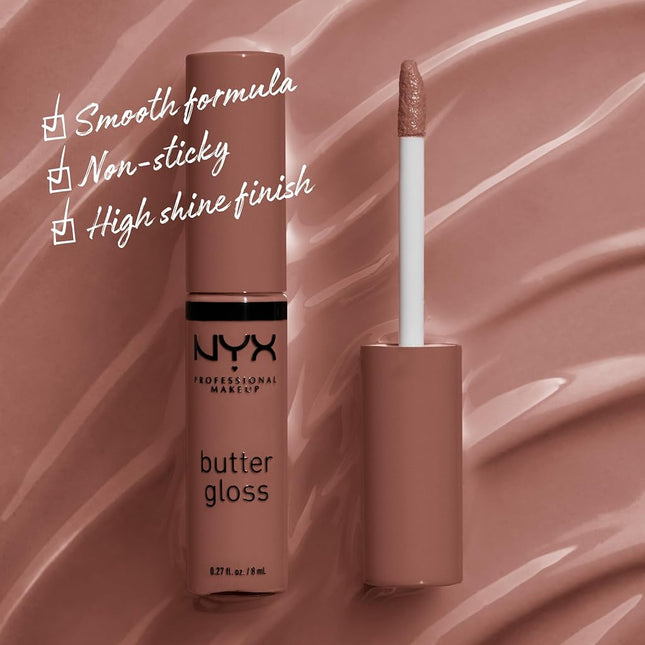 NYX PROFESSIONAL MAKEUP Butter Gloss, Silky smooth non-sticky formula lip gloss, Butterscotch, 8mL