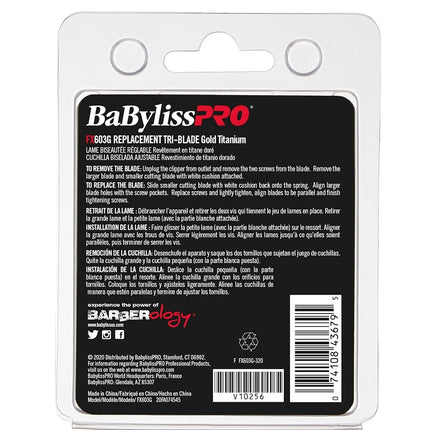 BaBylissPRO Barberology Gold Tri Replacement Blade for Hair Clippers (FX603G)