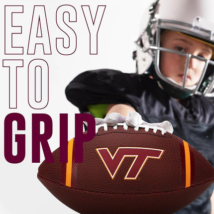 Franklin Sports Virginia Tech Hokies Kids NCAA Youth Football - Official College Team Junior Footballs with Team Logos for Kids - Junior Size PVC Ball - Backyard + Tailgate Ball - 8.5"