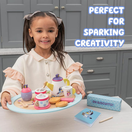 Bluey Wooden Tea Party 18-Piece Activity Toy Playset