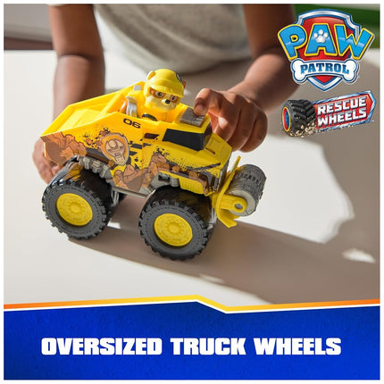 Paw Patrol: Rescue Wheels Rubble’s Bulldozer, Toy Truck with Vehicle Transformation and Collectible Action Figure, Kids’ Toys for Boys & Girls Ages 3+