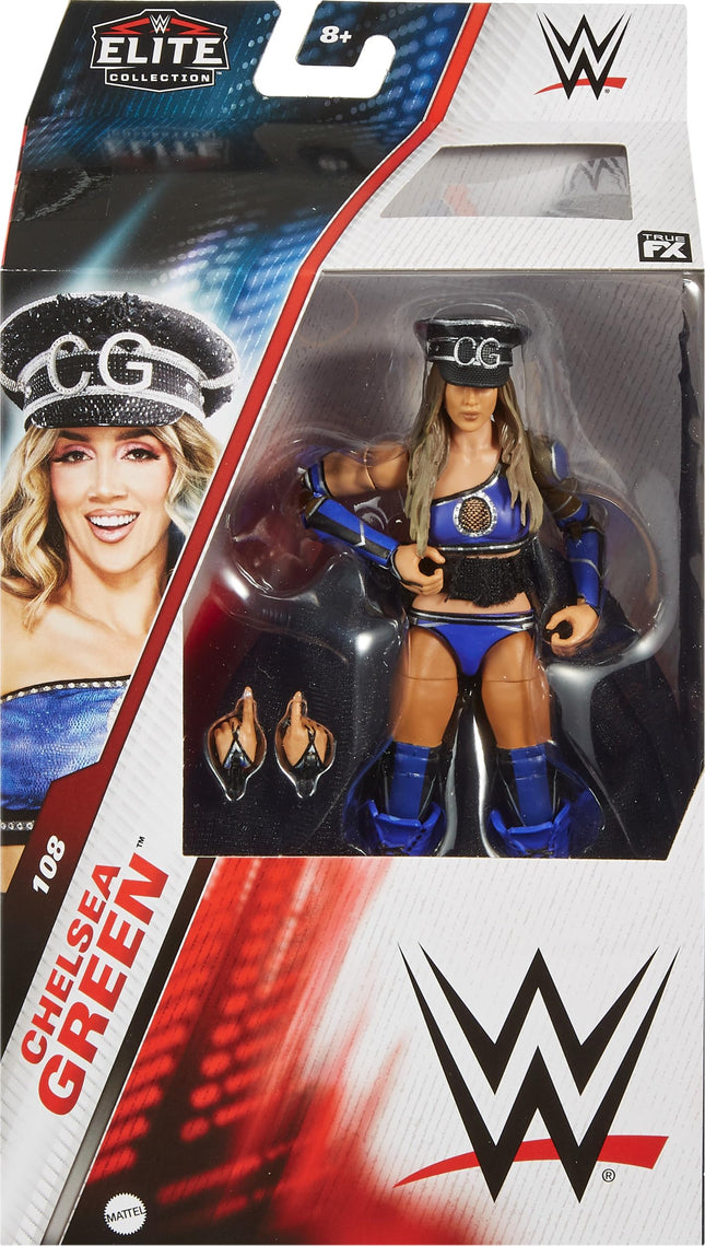 Mattel WWE Elite Collection Action Figure & Accessories, Series #108 Chelsey Green 6-inch Collectible with 25 Articulation Points & Swappable Hands